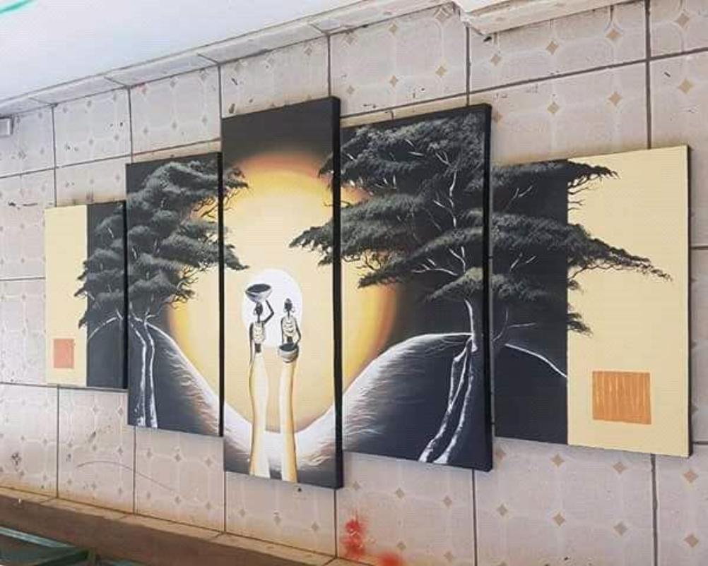 Hand Painted: Africa Dusk - WallArtKenya- Art Kenya