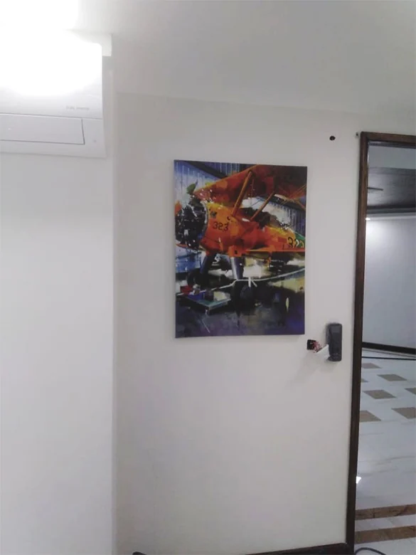 Artwork installation at Bliss HQ, view 2