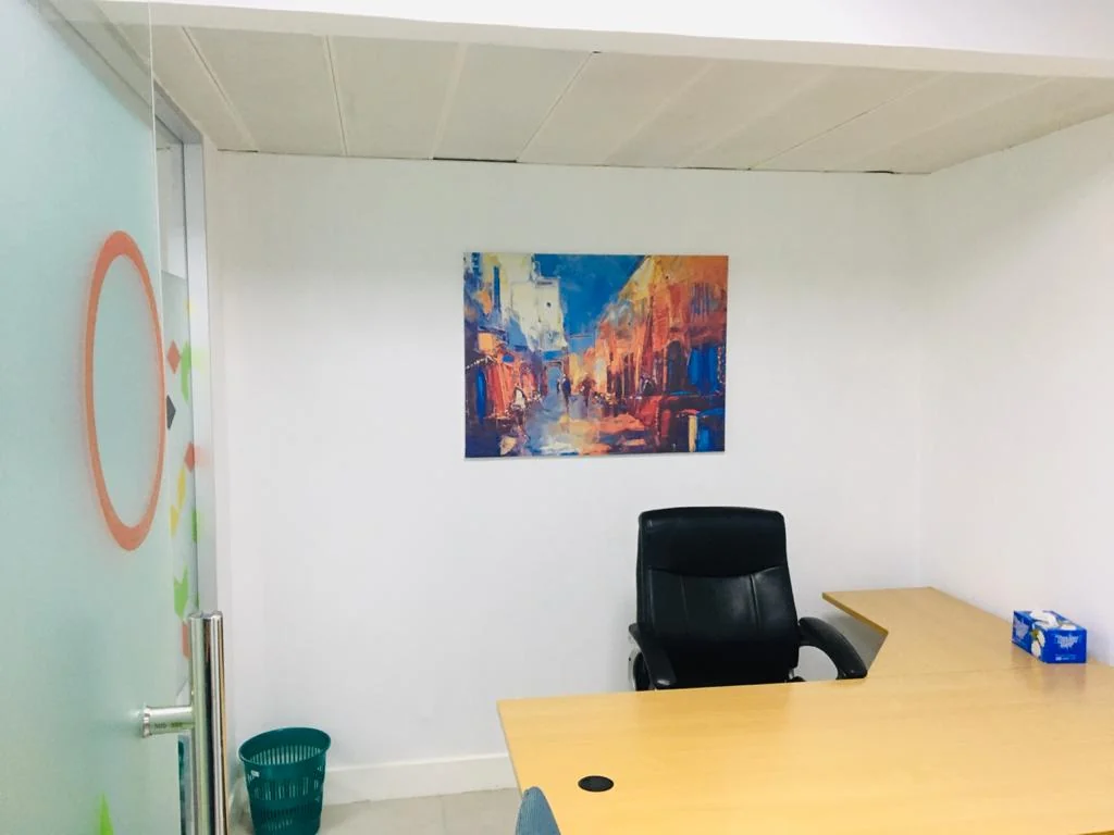 Artwork installation at Dimension Data, Purshottam Place, view 1