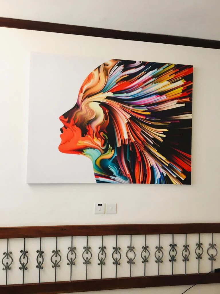 Artwork installation at Hotel Boulevard, view 1