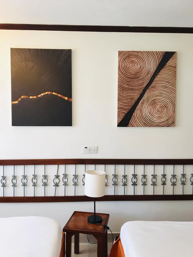 Artwork installation at Hotel Boulevard, view 3