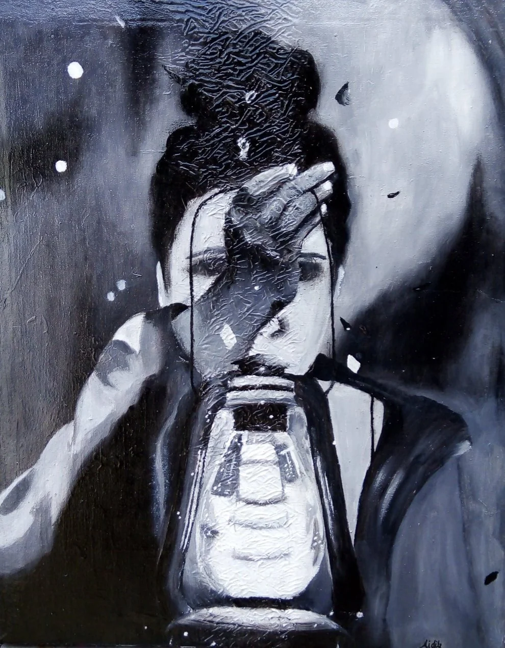 Hand Painted: Realism- Girl with Lantern