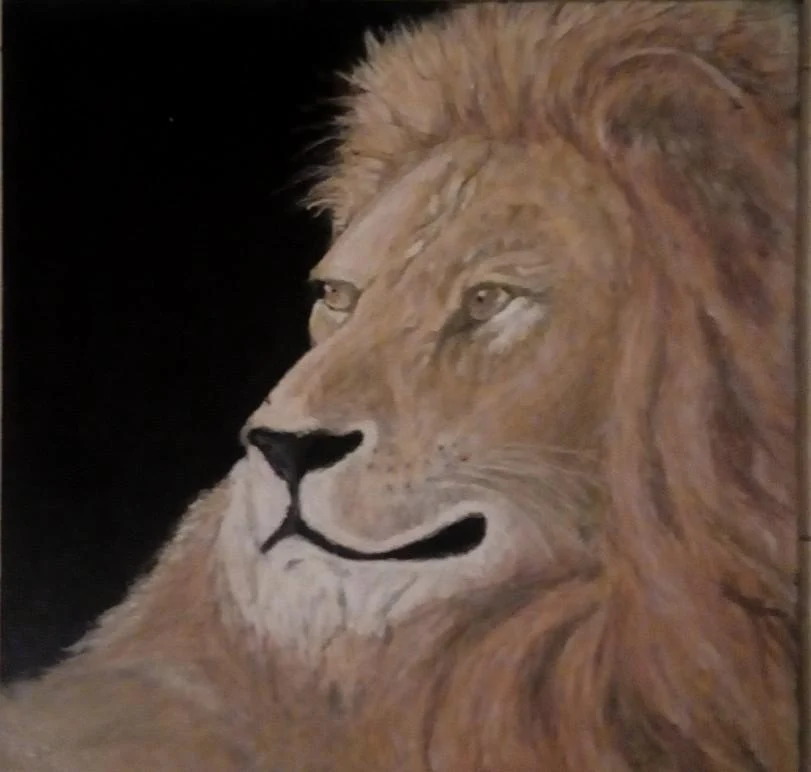 Hand Painted: Idle Lion