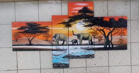 Hand Painted: Elephant Family